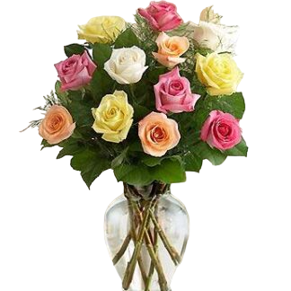 15 multi-colored roses | Flower Delivery Bryansk